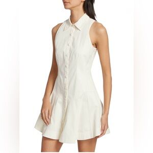 CINQ À SEPT, NWT
Poppy Stretch-Cotton Seamed Mini-Shirtdress